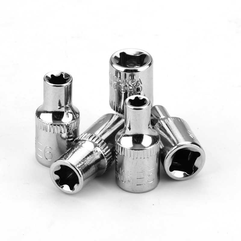 5 uds 1/4 "E4 E5 E6 E7 E8 e tipo de estrella torx poco hembra conjunto de herramientas de reparación manual