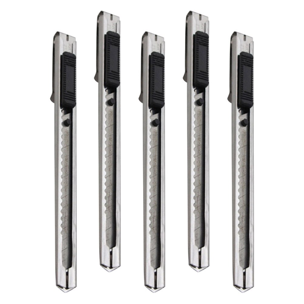 5pcs Small Retractable Utility Cutters Cardboard Cutters Safety Box Cutters: Default Title