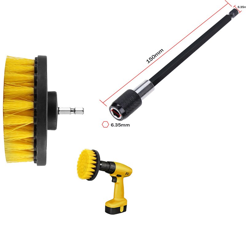 Drill Brush Attachment Set Power Scrubber Brush Bathroom Cleaning Kit with Extender Multipurpose Clean for Kitchen Grout