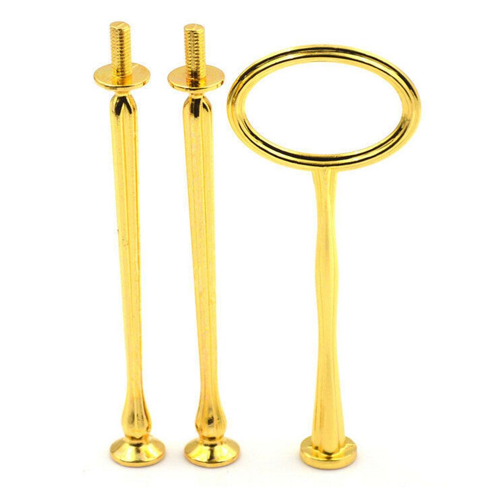 Sales 2/3 Tiers Cake Rod Plate Stand Handle Fitting Hardware Without the Plate Bake Wedding No Cake Tray Kitchen Utensils: 3 Tier Golden