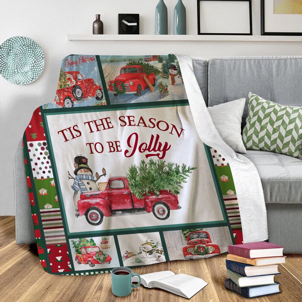 Onglyp god christmas pledd sherpa fleece varmt pledd til sofaseng sofa tv plysj hele sesongen teppe kaster jul hjemmeinnredning: type 2 / 150 x 200cm