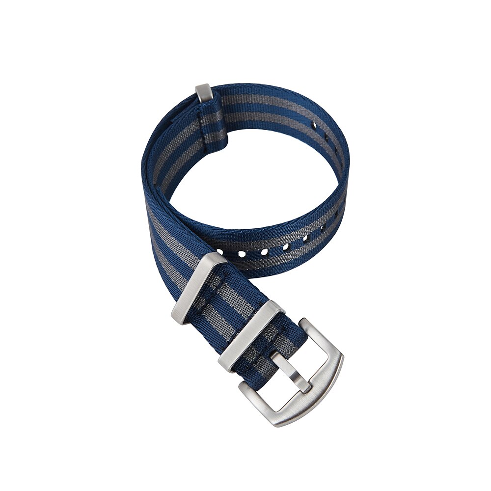 Heavy duty nylon nato horlogeband 20mm 22mm zulu band roestvrijstalen gesp heren vervangende armband horloge accessoires: Blauwgrijs / 22mm