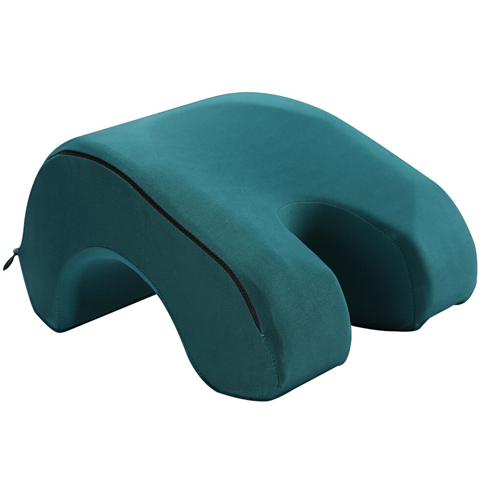Curved Sleeping Pillow Memory Foam Slope Zipper Machine Washable Slow Side Leaning Rebound Pillow Office Lunch Break Car: Green