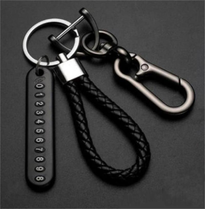 Llavero antipérdida con número de teléfono para hombre y mujer, colgante de cuerda, llavero de coche de acero inoxidable,: 04