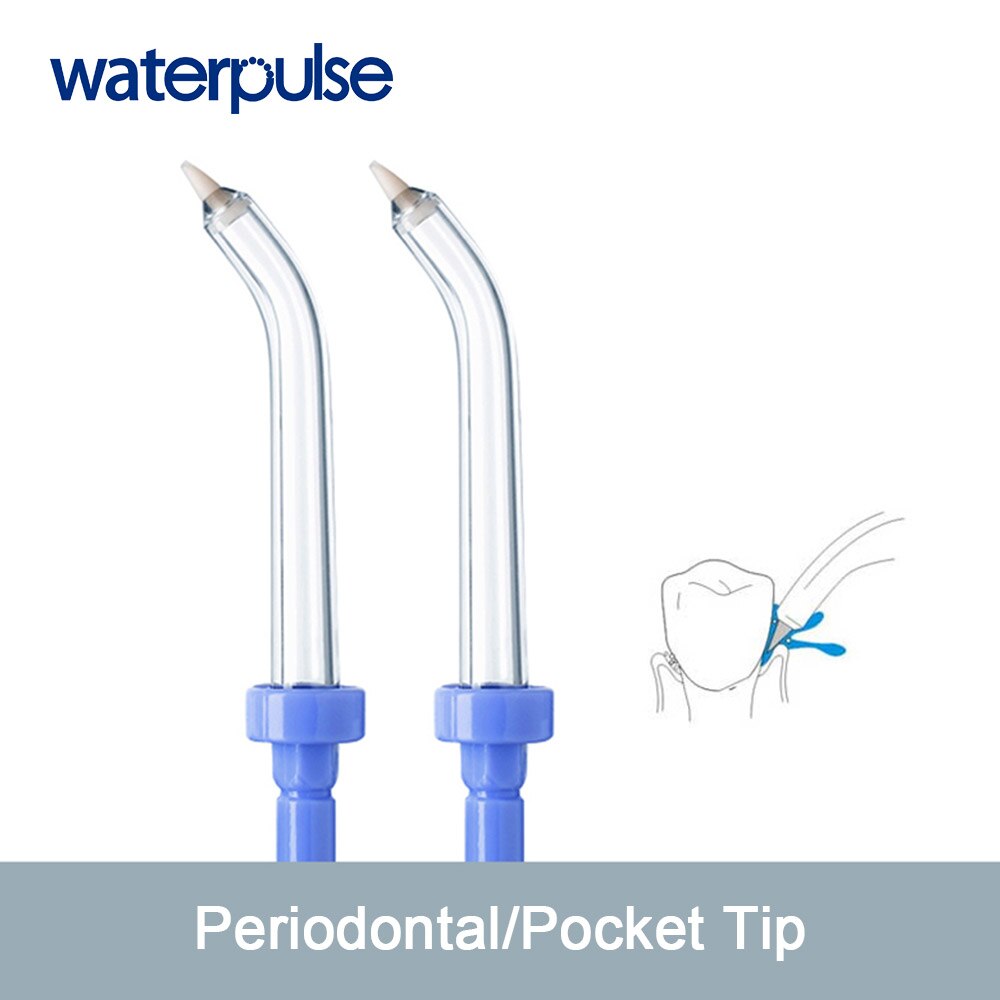 Waterpulse 2pcs Periodontal Tips Replacement for Water Flosser Dental Flosser Nozzle Jet Tips 2-pack Oral Irrigator Accessorie