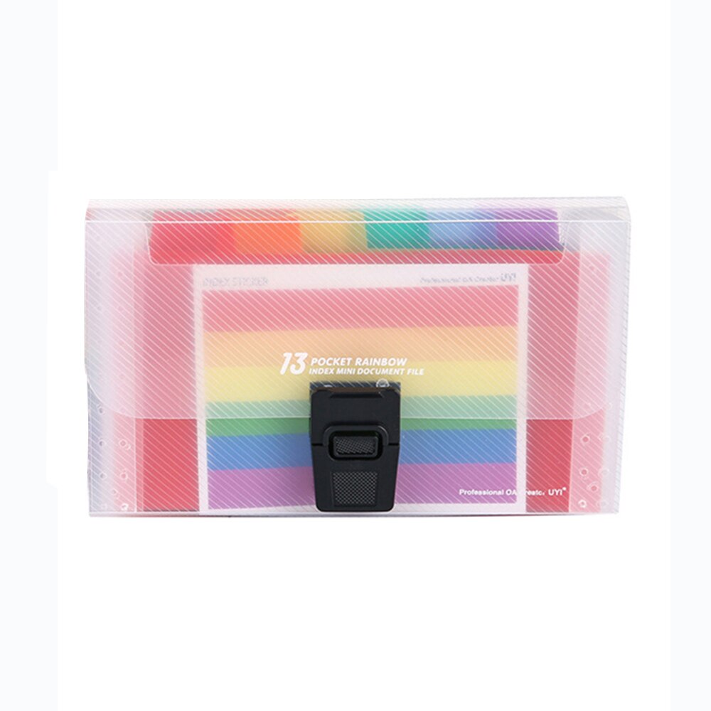1pc Plastic A6 File Folder Document Organizer Receipt File Expanding Wallet 13 Pockets Bill Folders Paper Holder Office Supplies: Buckle