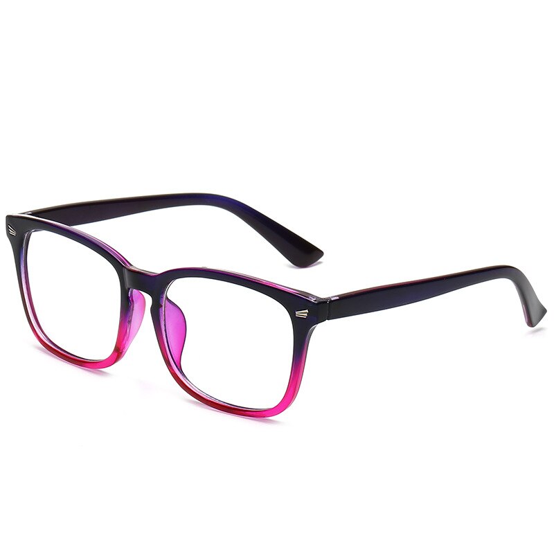 Anti blau licht brille gläser quadrat Computer brille schlicht gläser voll rahmen gläser für männer und frauen strahlung schutz: Lila