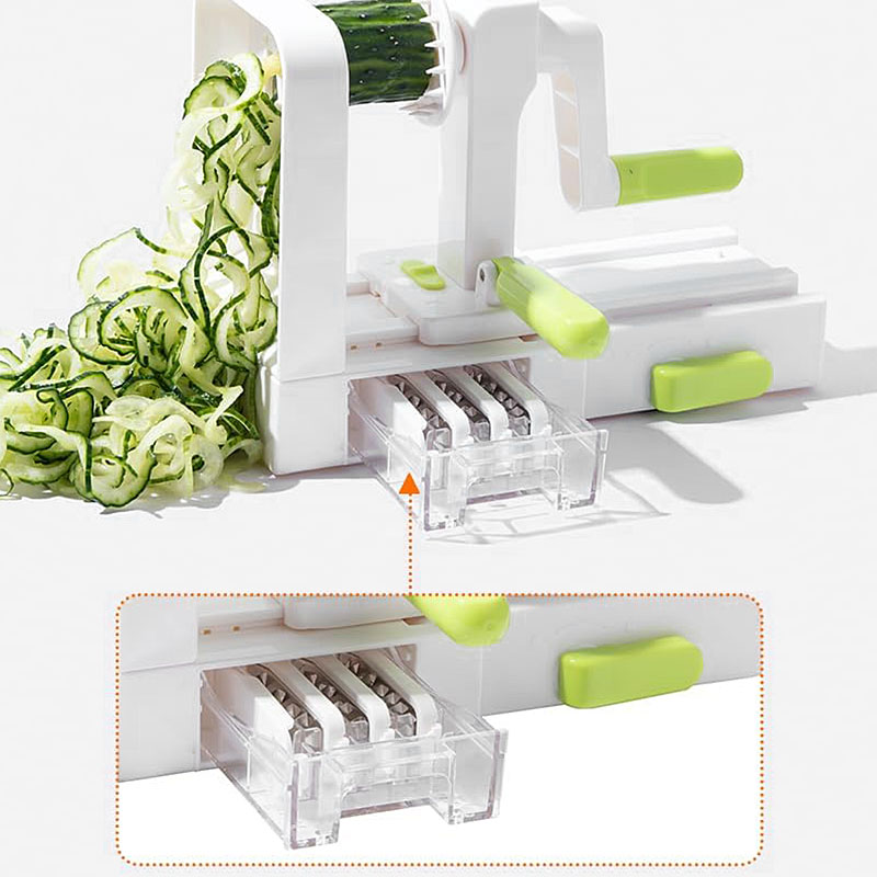 5-Klingen-Gemüse-Spiralschneider, Zucchini-Nudelmaschine, bester Gemüse-Spiralschneider, lockiges Frittieren, Zerkleinerer, Nudel-Spaghetti-Maker