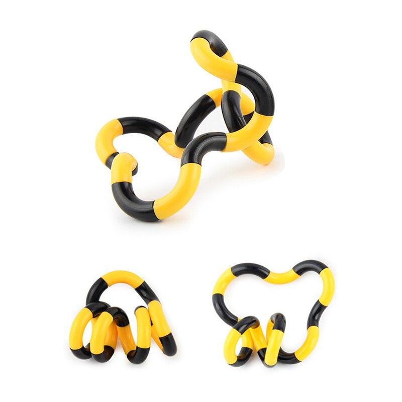 Fidget Speelgoed Roller Wirwar Anti Stress Volwassenen Vroege Educatief Anti Stress Speelgoed Kind Touw Voor Stress Antistress Speelgoed Voor Kids: Black Yellow