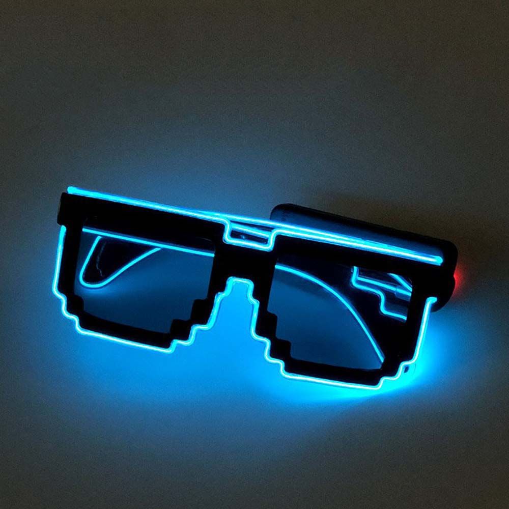 Decorações brilhantes para cosplay, adereços para festa, óculos com luz led piscante, óculos luminosos de led, óculos de sol brilhantes, óculos de mosaico: Branco