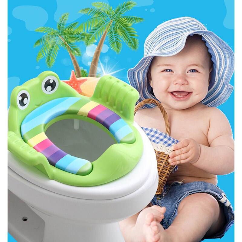 Large Children's Toilet Seat Toilet Girl Baby Little Boy Cushion Potty Lid Ladder Cartoon Adjustable