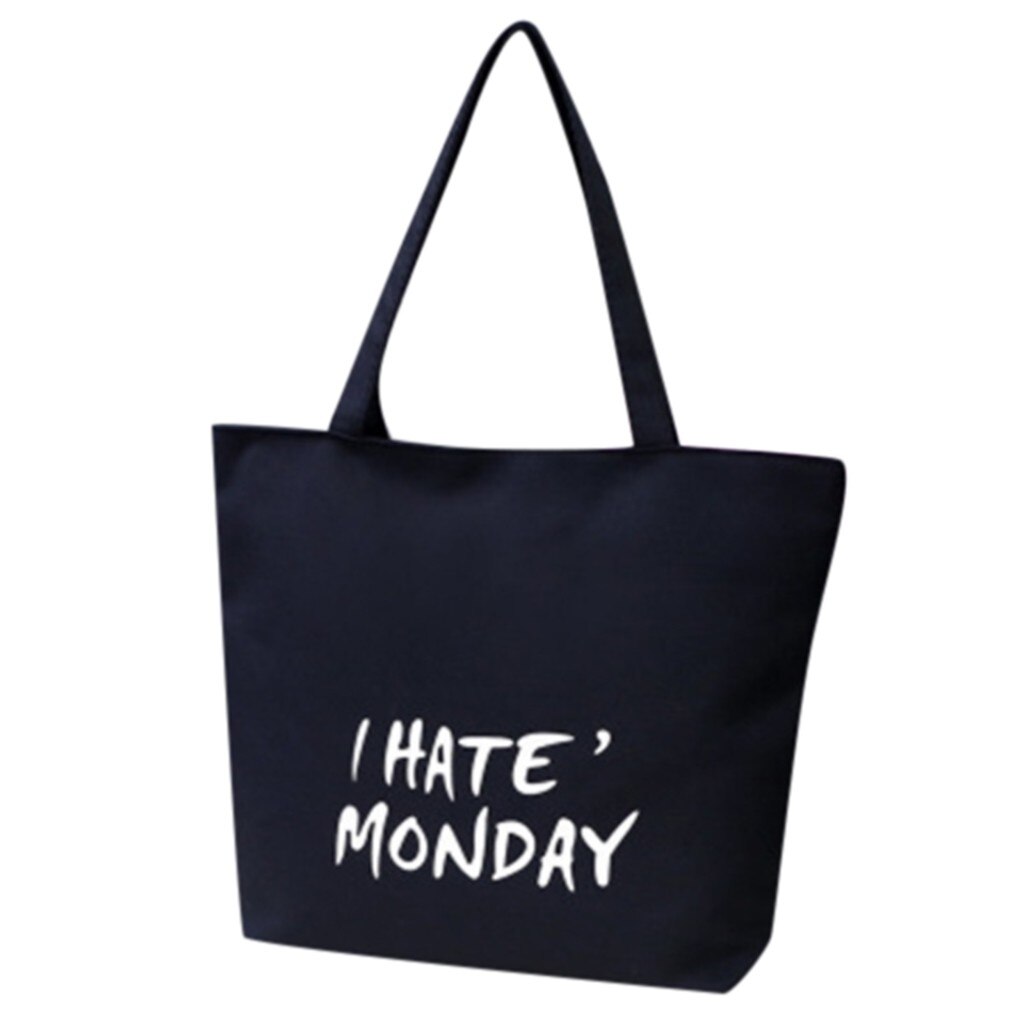 Bolsa de compras para mujer, bolsa de lona con letras impresas para protección del medio ambiente, bolsa ecológica, bolsas reutilizables 12C: D