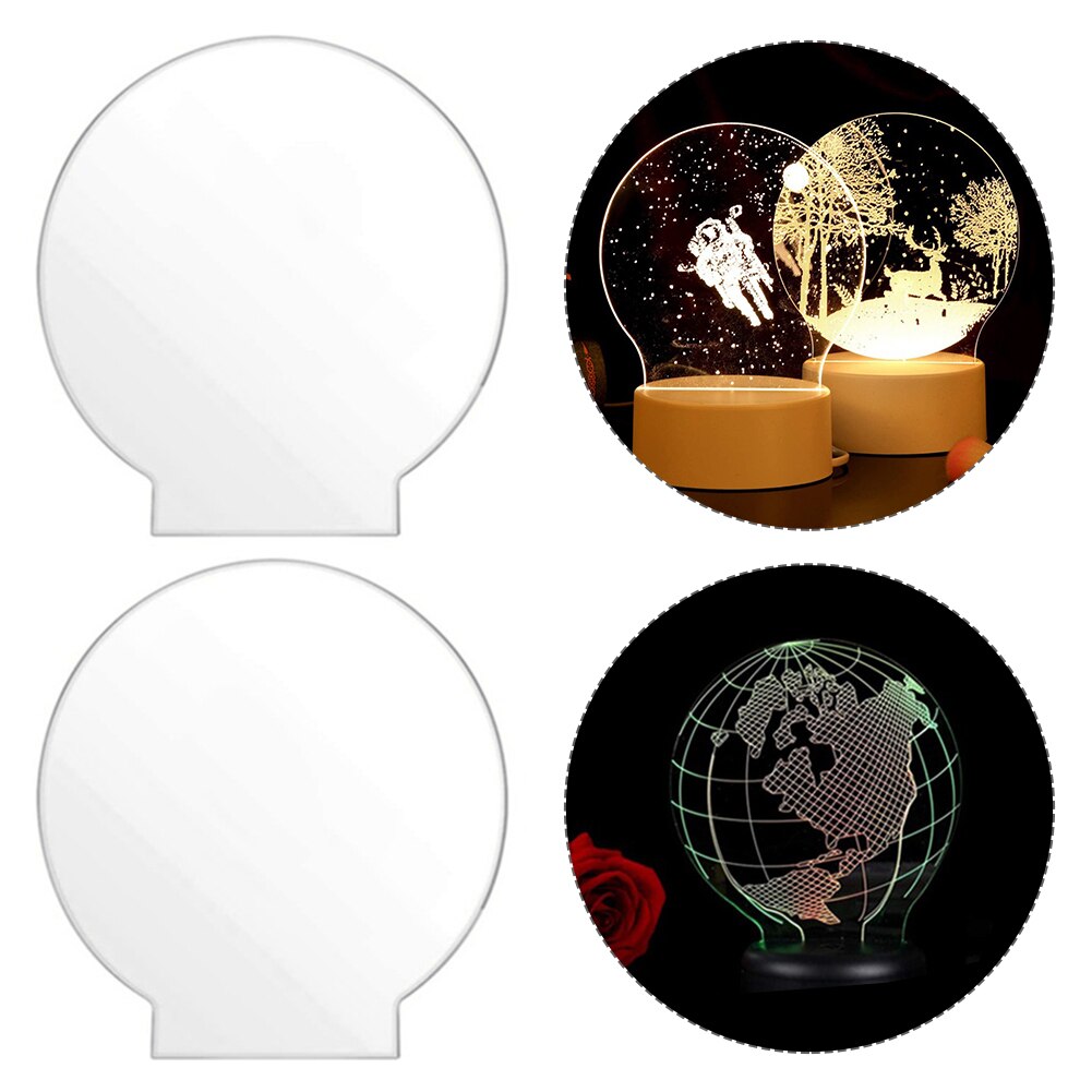 4pcs/pack Led Light Sheet Acrylic Plate Sign Romantic Home Party Easy Use Thickened Transparent Craftsmanship DIY Display Board