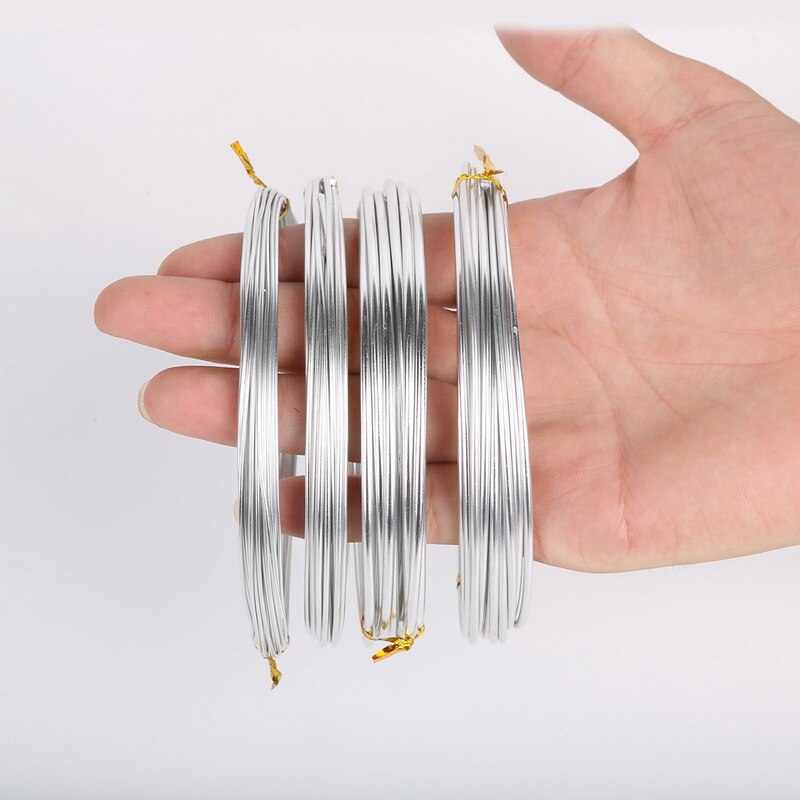 Silver Flat&Round aluminum Wire Soft Metal Floristry Wire For DIY Jewelry Findings & Craft Making