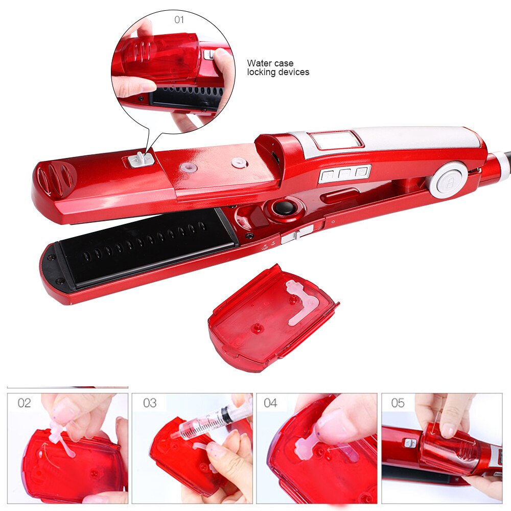 Professionele Stoom Stijltang Haar Ijzer Stoom Stijltang Water Hydraterende Styling Tool