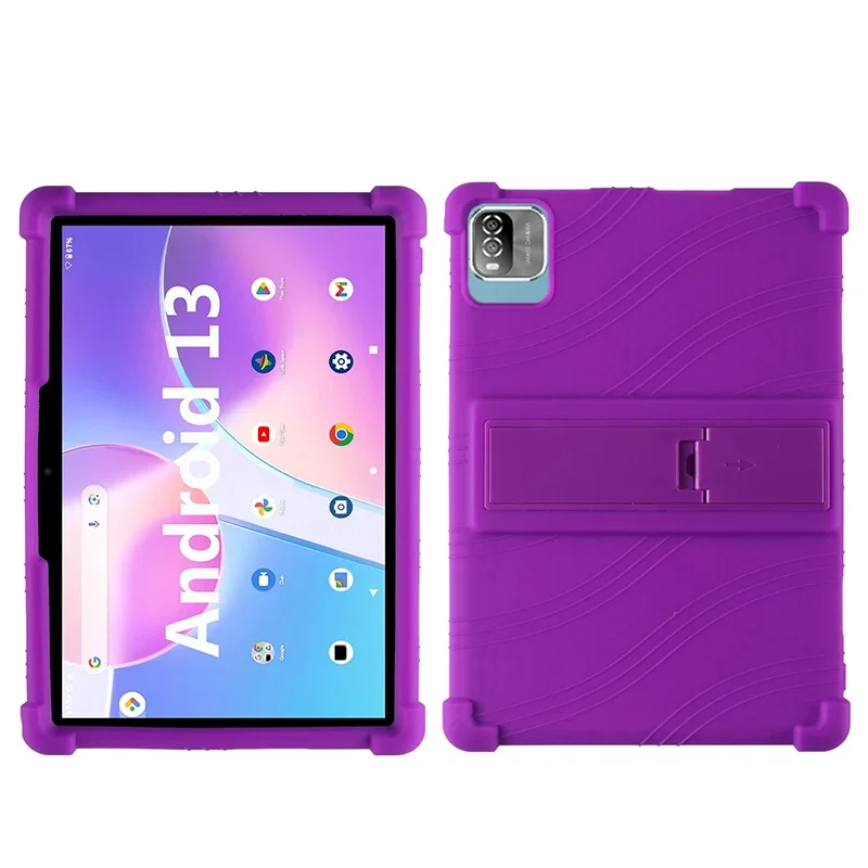 For PRITOM TAB11 Android 14 Tablet, 10 Inch Shockproof Cover Android 13 Tablet Kids Soft Silicon Stand Protective Shell: PURPLE