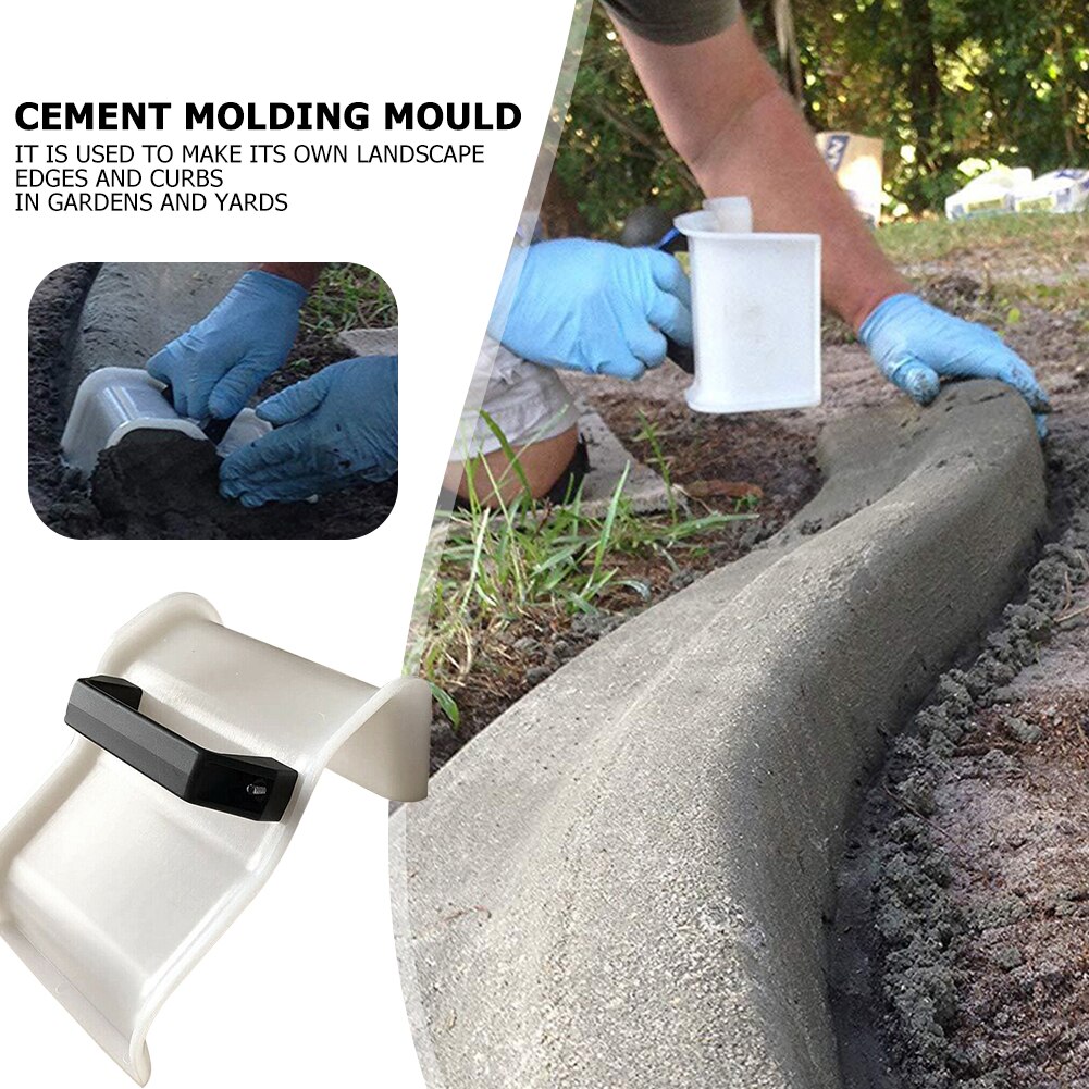 Alloet bricolage écrémage tuile paysage coupe-bordure modèle faisant forme truelle en béton avec poignée jardin cour bordure outil directe