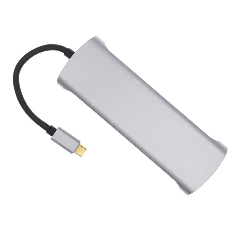 8 in 1 usb-c hub type-c til hdmi vga usb 3.0 tf kortlæser pd ladeadapter splitter