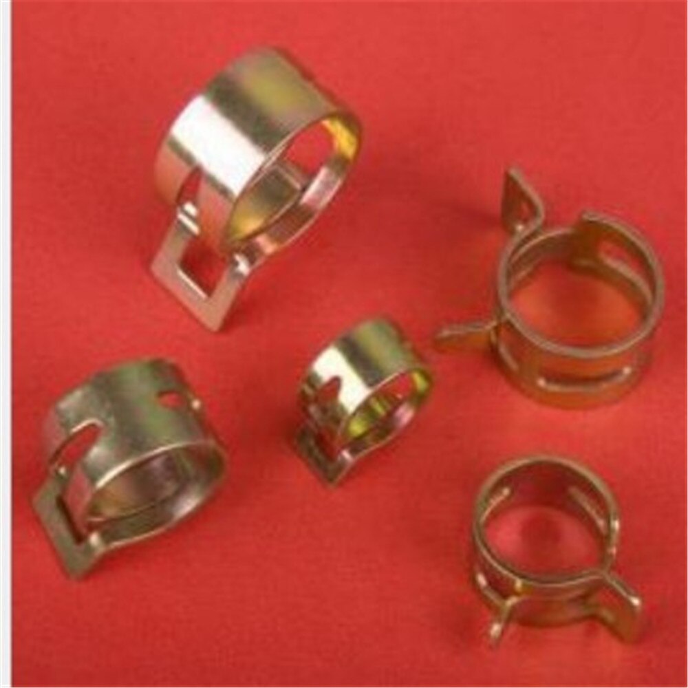 10 stk 6-15mm fjederbånd type brændstof vakuum slange silikone rør rør klemme clip stål zinkbelagte klemmer til salg