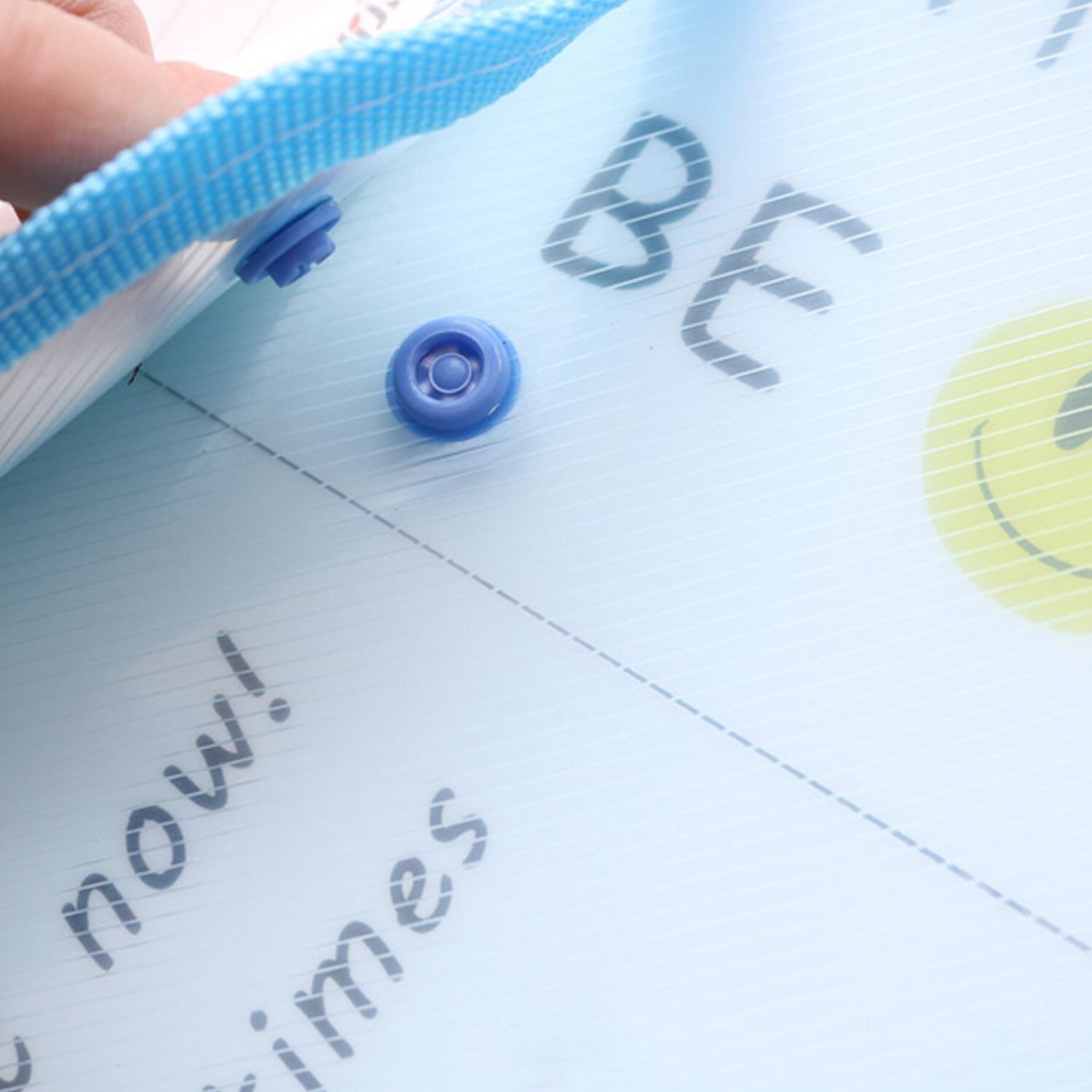 2PCS A4 Size Transparent Clear PP File Document Bags Pencil Pen Case Holder Folders w/Card Slot for Office School Stationery