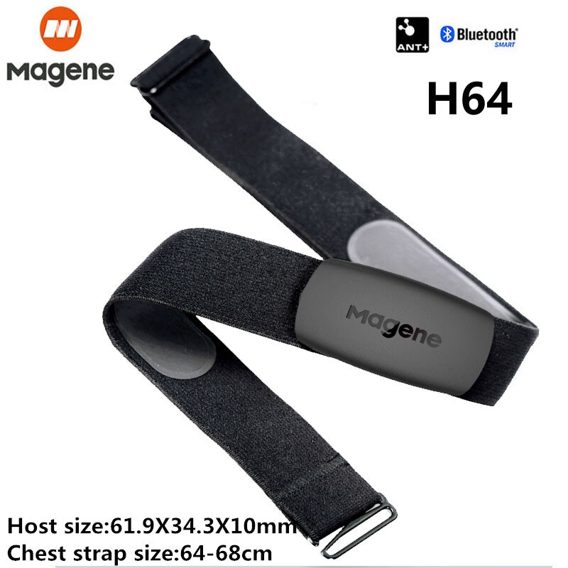 Magene h64 sensor de freqüência cardíaca bluetooth ant + magene monitor de freqüência cardíaca com cinta no peito bicicleta computador para garmin igpsport bryton: H64