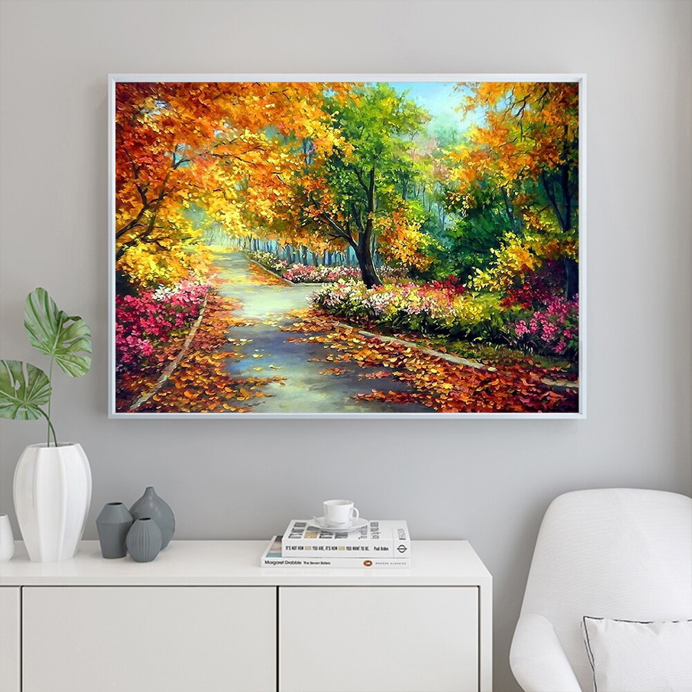 5D BRICOLAGE Plein Carré Diamant Peinture Montagne Paysage Broderie point De Croix Mosaïque Strass Halloween Décor