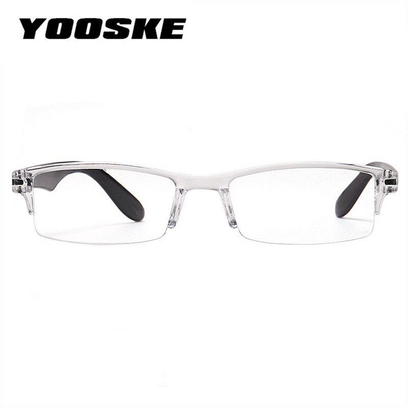 YOOSKE demi-cadre lunettes de lecture presbyte lunettes femmes hommes Prescription vue lointaine lunettes loupe avec tissu