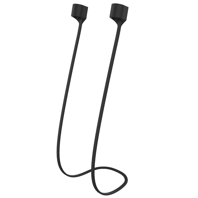Magnetic Earphone Strap Soft Silicone Headphone Cord Anti Lost Cable for Apple AirPods Pro 1 Magnet Earphone String Rope Strap: Black