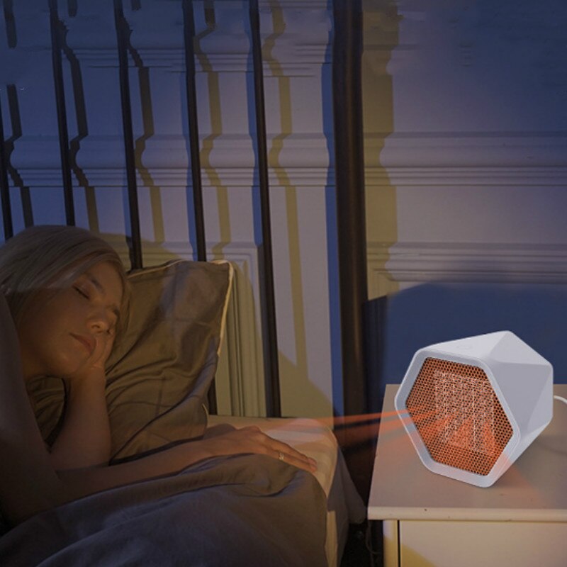 Portable Small Heater Hexagonal Mini Heater Small Desktop Home Heater Office Speed Fan 110-240V Outdoor Heater