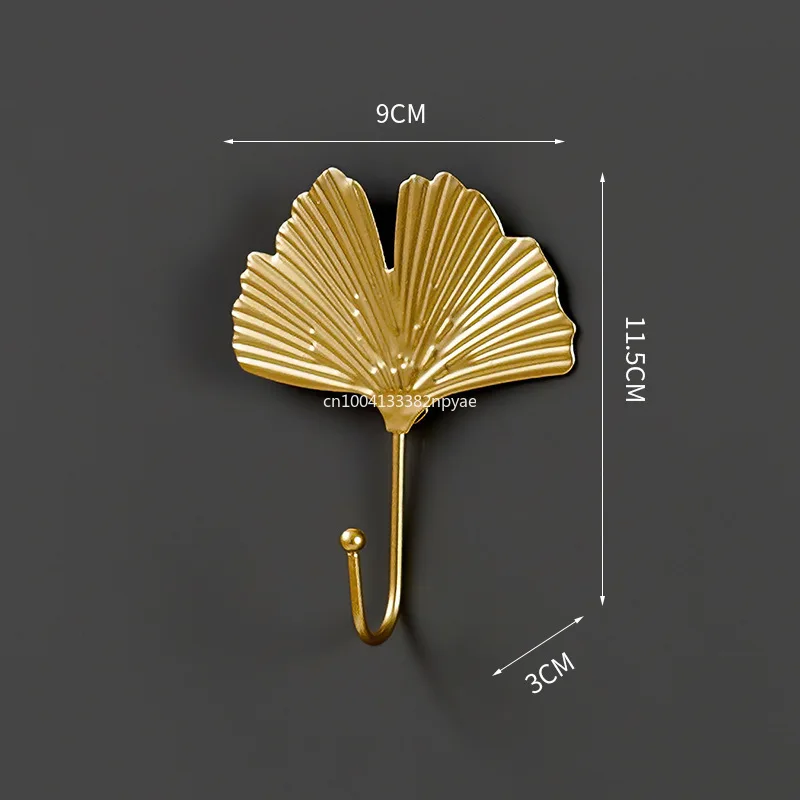 Ganchos de Metal con forma de hoja dorada, colgador de pared, estante de almacenamiento colgante para toallas, ropa, decoración del hogar y el baño, organizador, ganchos de pared, 1 ud.