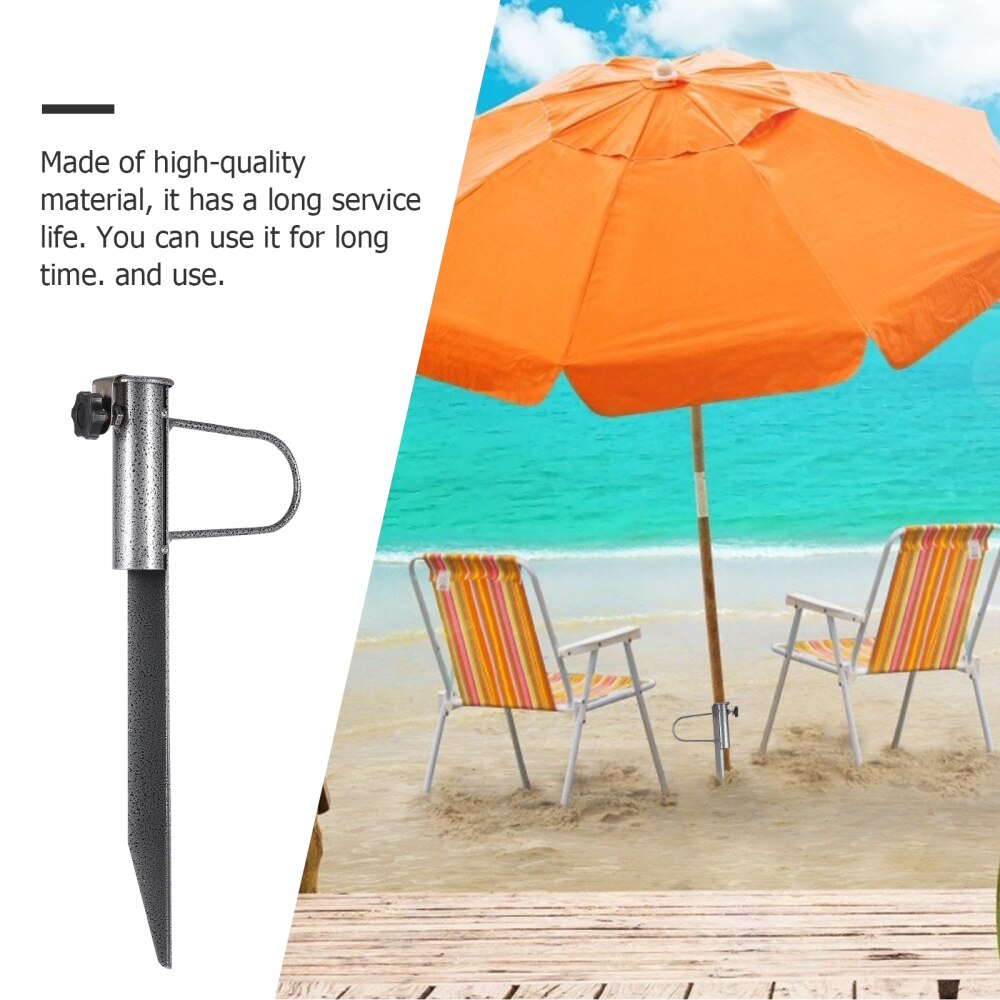 Beach Umbrella Sand Anchor Metal Umbrella Holder Universal Stand (Right Angle)