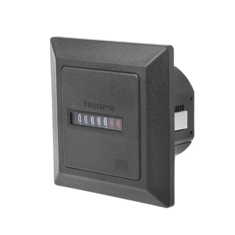 Compteur carré de minuterie de HM-1 numérique 0-99999.9 heure mètre jauge 0.3W AC220-240V / 50Hz AC J6PC directe: Black