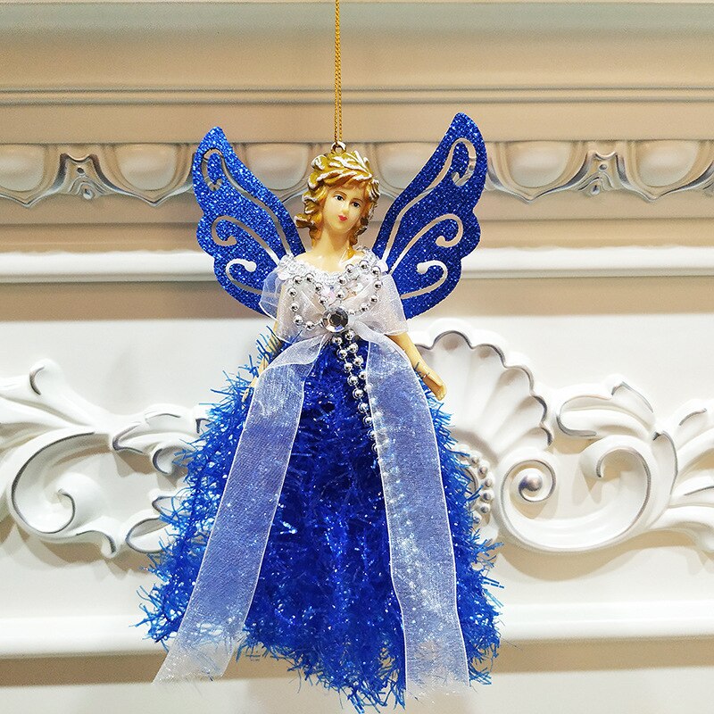 Christmas Doll Table Decorations Snowflake Items For Christmas Charm Home Party: 19cm Blue Angel 1PC