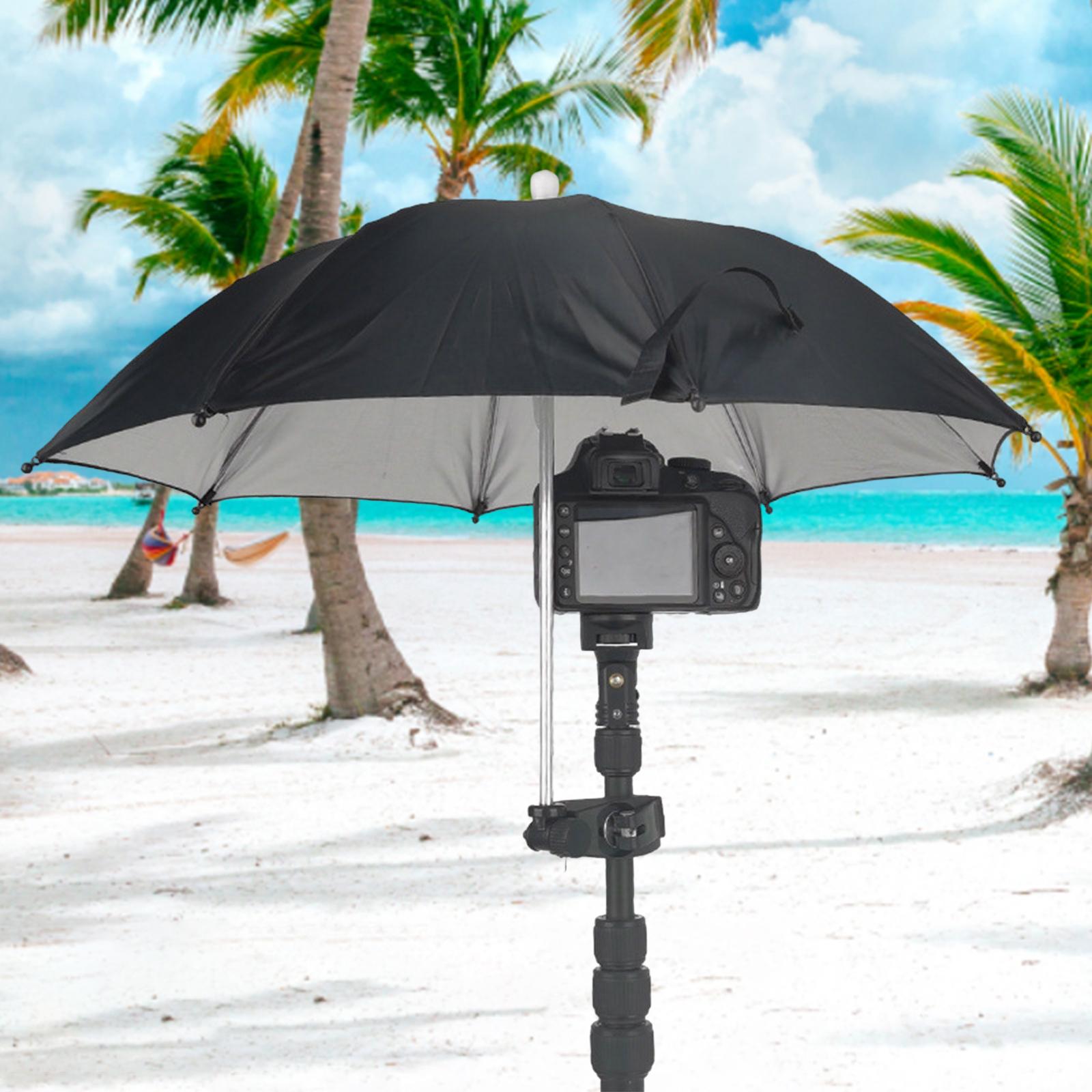 Adjustable Camera Umbrella with Clip Accs Compact Bracket Sunshade for Photography Phone Studio