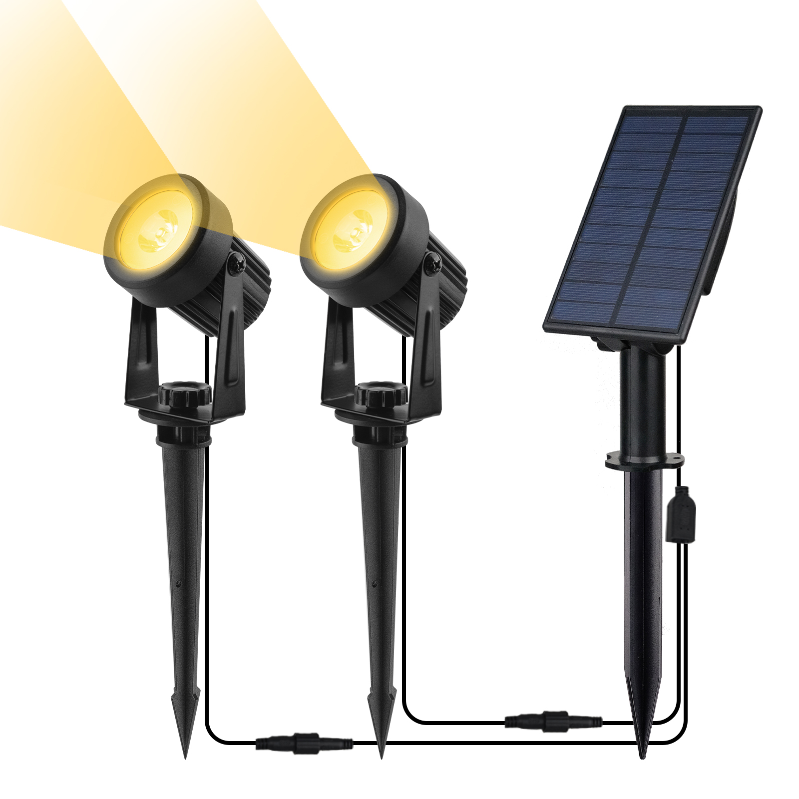 Luz LED Solar de 3000K/6000K, foco Solar para exteriores, luz Solar para jardín, luz de pared impermeable IP65 para exteriores: Luna Azul
