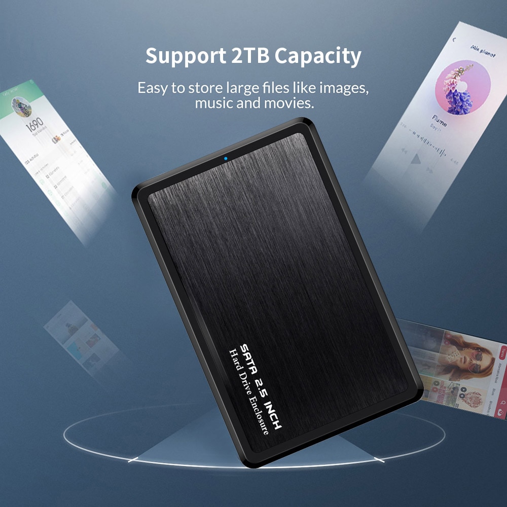Usb gadgets usb 3.0 harddisk boks til 2.5 tommer hdd kabinet kabinet metal ekstern opbevaring boks harddisk disk bokse