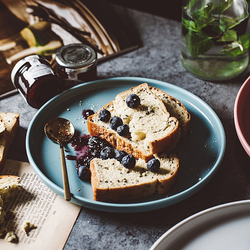 Nordic Servies Keramische Plaat Creatieve Persoonlijkheid Matte Glazuur Westerse Voedsel Plaat Ontbijt Plaat Salade Grote Steak Plaat