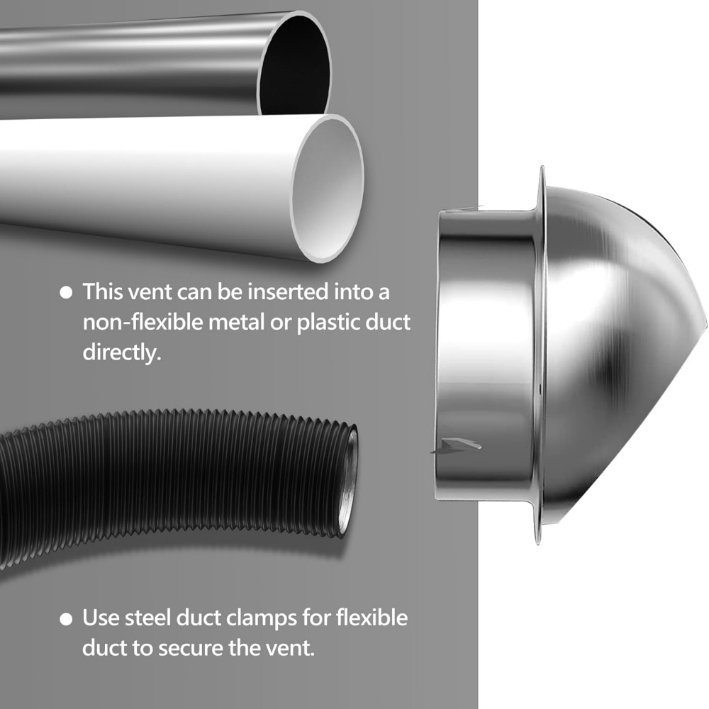 Stainless Steel Vent Ducting Ventilation Exhaust Grille Cover 100/150mm Round Waterproof Heating Cooling Air Ceiling Vents Cap ﻿