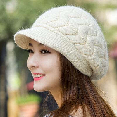 Vinter huer strik damehue vinterhuer til kvinder damer hue piger #39 huer motorhjelm femme snapback uld varm hue: 6