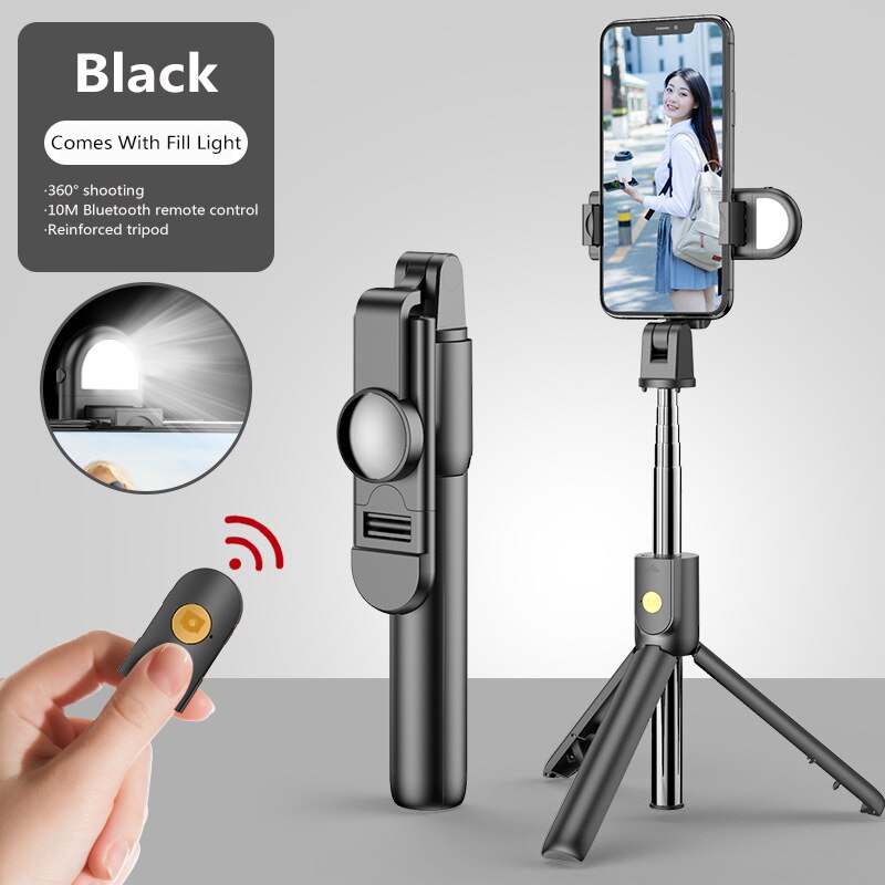 3 In 1 Wireless Bluetooth Selfie Stick for iphone/Android Foldable Handheld Monopod Shutter Remote Extendable Mini Tripod