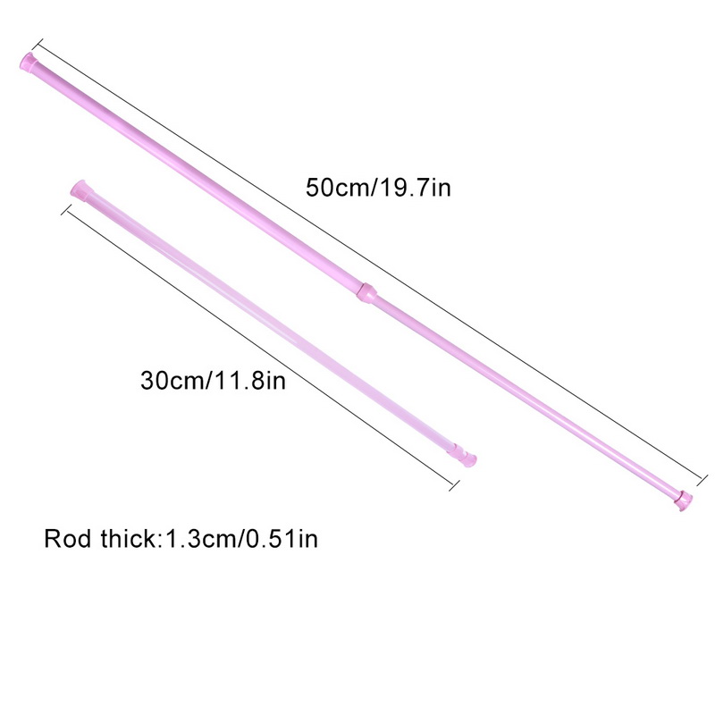 Telescoping Shower Curtain Rods And Accessories Adjustable Extendable Tension Pole Rod Hanger Spring Loaded Bathroom Product: Pink 30-50