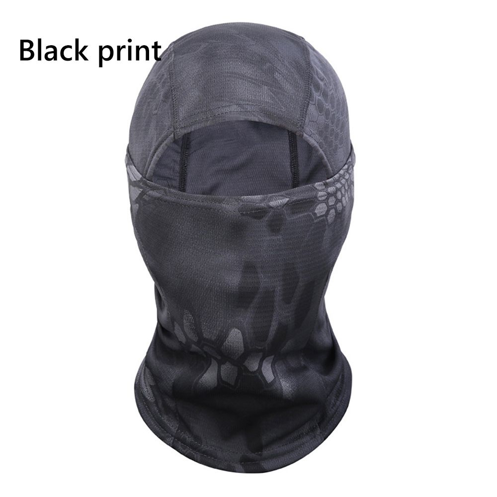 Cagoule respirante anti-poussière pour moto, cagoule de Protection solaire UV: Black print