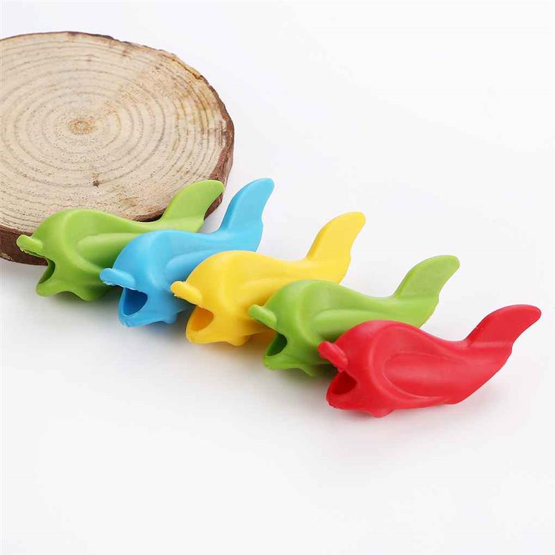 10PCS Pen Pencil Dolphin Grip Kids Handwriting Comfort Aid Right Left Handed Fish