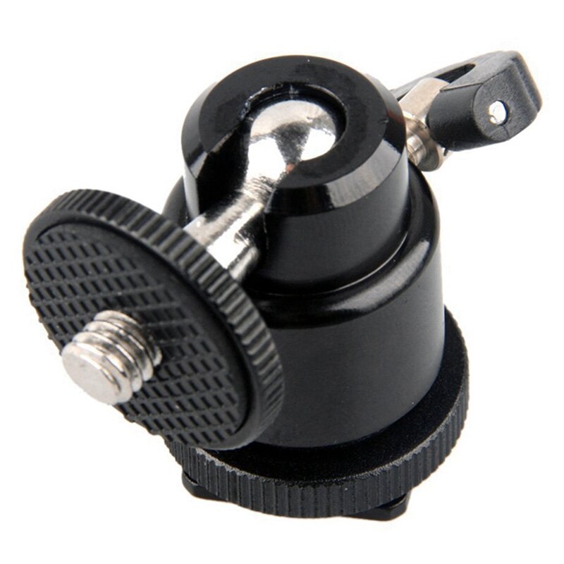 1 Pcs Mini Ball Head 1/4 Inch Mount with Flash Shoe & 2 Pcs Shoe Screw Mount Adapter Dslr Tripod Screw Adapter