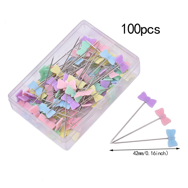 100 stuks/partij naaiaccessoires patchwork speld met doosje diy knoopspelden diy: 42mm