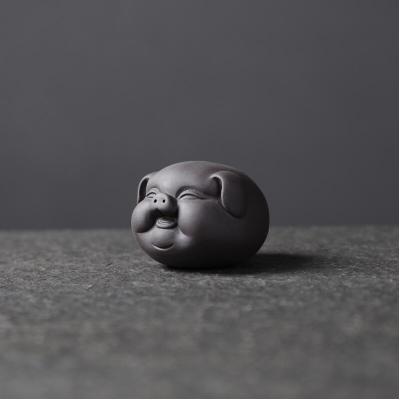 chanceux cochon thé jouer argile pourpre belle cochon ornement petit thé animaux Boutique thé Table décoration accessoires