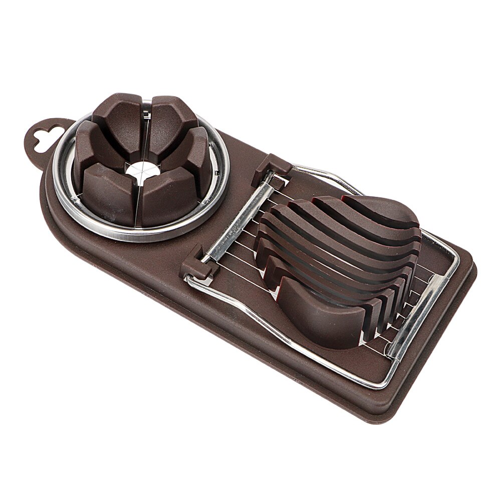 2 in 1 Egg Slicer Stainless Steel Gadgets Food Divider Slicing Wire Kitchen Tools Egg Cutter Split Device: Auburn