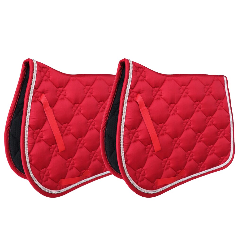 2pcs Equine Horse Quilted English Saddle PAD Trail Dressage Jumping Show, Equestrian Equipment Supplies