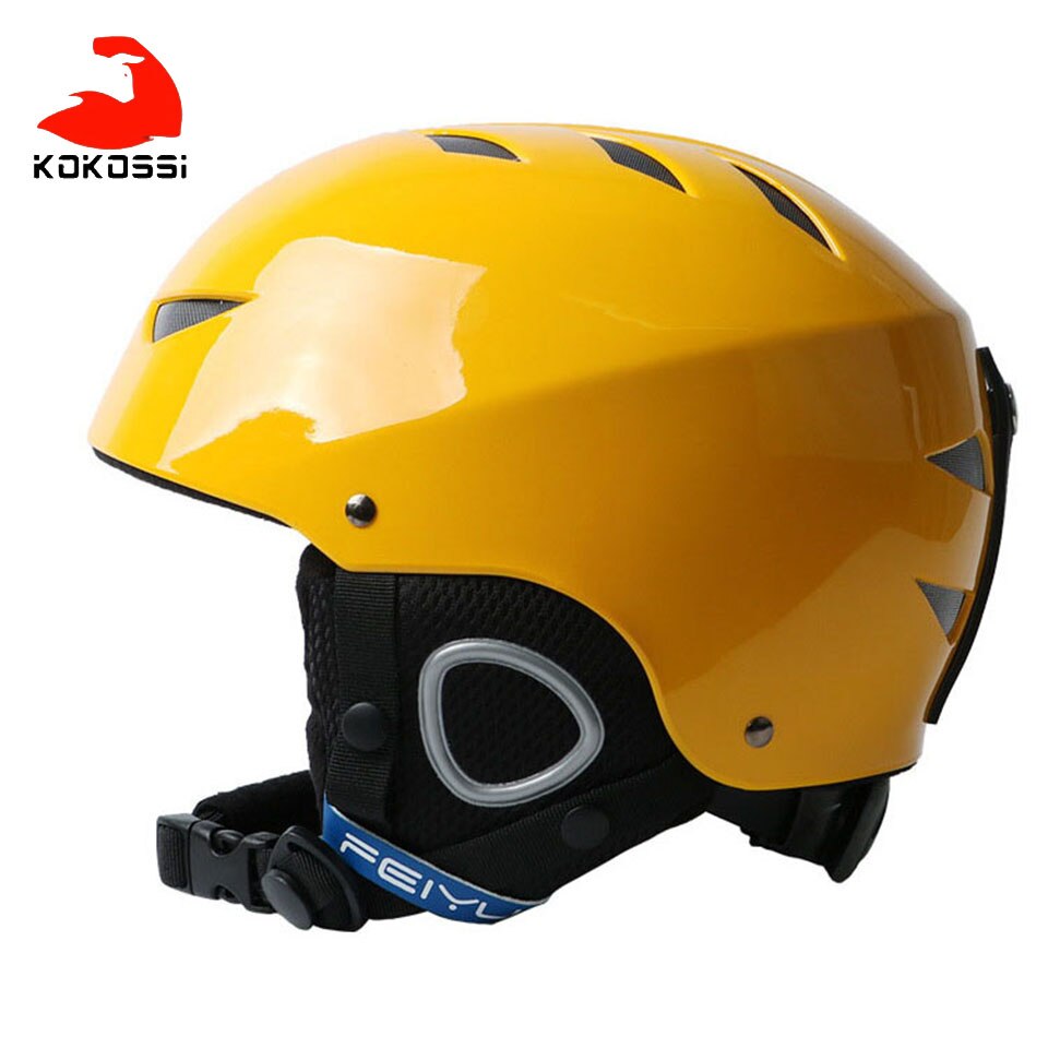 Kokossi Kinderen Hoge Ski Snowboard Fietshelm Outdoor Fitness Sport Winter Warm Houden Veiligheid Hoofdbescherming: Yellow / S