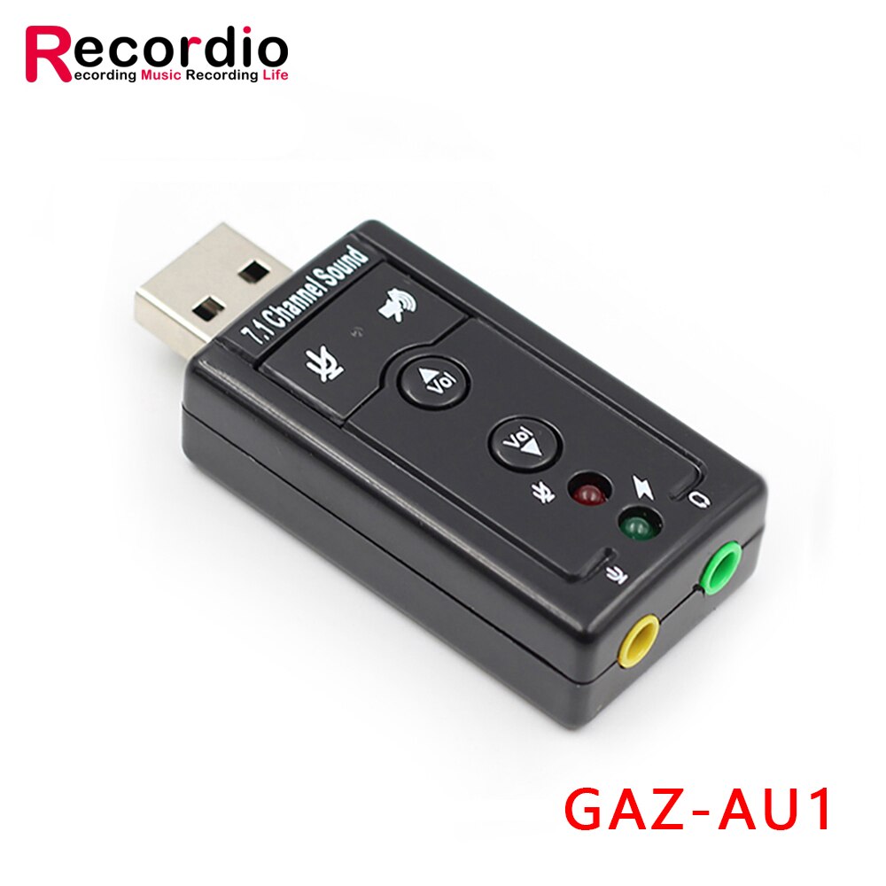 7.1 Externe Usb Geluidskaart Usb Naar Jack 3.5Mm Hoofdtelefoon Audio Adapter Mic-Telefoon Geluidskaart Voor Mac win Compter Android Linux: GAZ-AU1